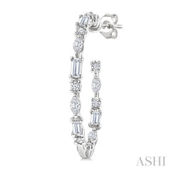 ASHI Mixed Shape Diamond Fashion Hoop Earrings 631G0PPFGERWG-1.15