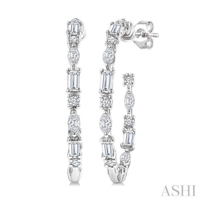 ASHI Mixed Shape Diamond Fashion Hoop Earrings 631G0PPFGERWG-1.15
