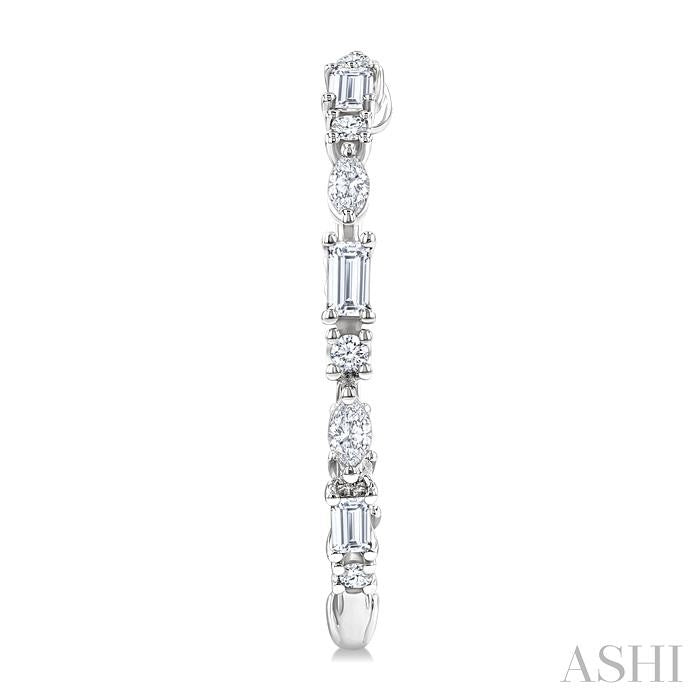 ASHI Mixed Shape Diamond Fashion Hoop Earrings 631G0PPFGERWG-1.15