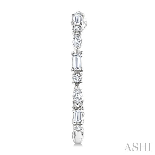 ASHI Mixed Shape Diamond Fashion Hoop Earrings 631G0PPFGERWG-1.15