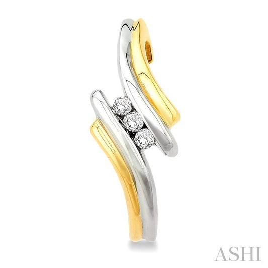 ASHI 3 Stone Diamond Half Hoop Earrings 63298PPFXERYG