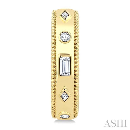 ASHI Mixed Shape Bezel Set Diamond Huggie Earrings 632A8PPFGERYG