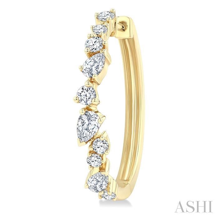 ASHI Mixed Shape Scatter Diamond Fashion Hoop Earrings 633F2PPFGERYG