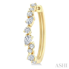 ASHI Mixed Shape Scatter Diamond Fashion Hoop Earrings 633F2PPFGERYG