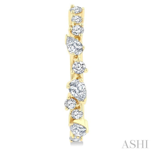 ASHI Mixed Shape Scatter Diamond Fashion Hoop Earrings 633F2PPFGERYG