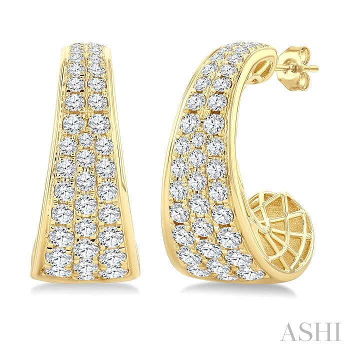 ASHI Pave Set Diamond Fashion Half Hoop Earrings 633K0PPFGERYG-1.50