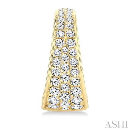ASHI Pave Set Diamond Fashion Half Hoop Earrings 633K0PPFGERYG-1.50
