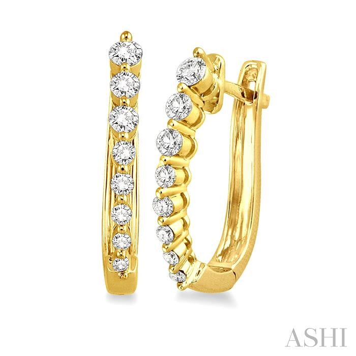 ASHI Journey Diamond Hoop Earrings 63413PPFCERYG