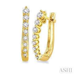 ASHI Journey Diamond Hoop Earrings 63413PPFCERYG