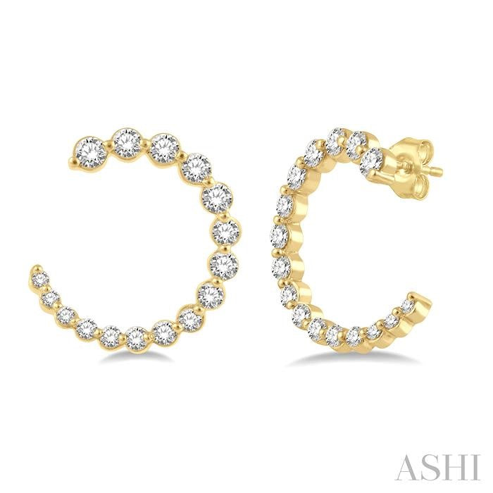 ASHI Graduated Diamond Half Hoop Earrings 634C2PPFGERYG