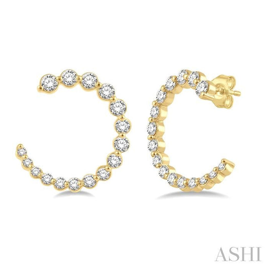 ASHI Graduated Diamond Half Hoop Earrings 634C2PPFGERYG