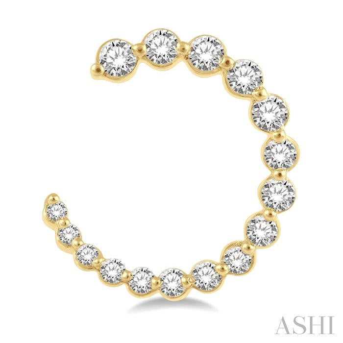 ASHI Graduated Diamond Half Hoop Earrings 634C2PPFGERYG