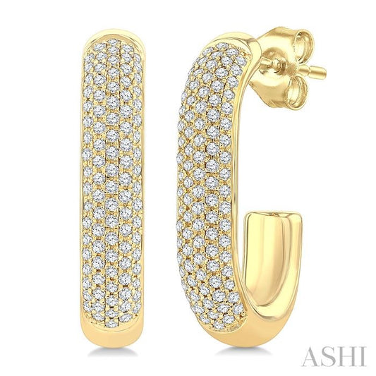 ASHI Pave Set Diamond Half Hoop Earrings 634K4PPFSERYG