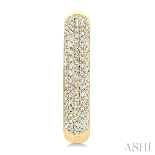 ASHI Pave Set Diamond Half Hoop Earrings 634K4PPFSERYG