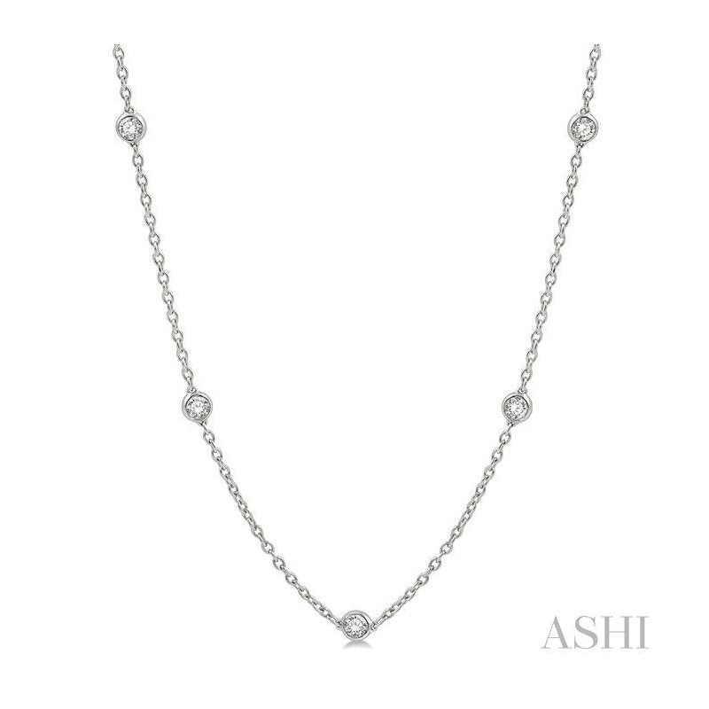 ASHI Diamond Station Necklace 990A1PPFGNKWG-1.50