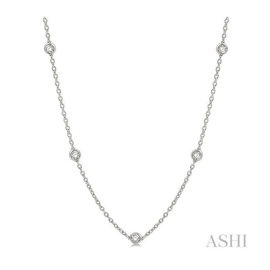 ASHI Diamond Station Necklace 990A1PPFGNKWG-1.50