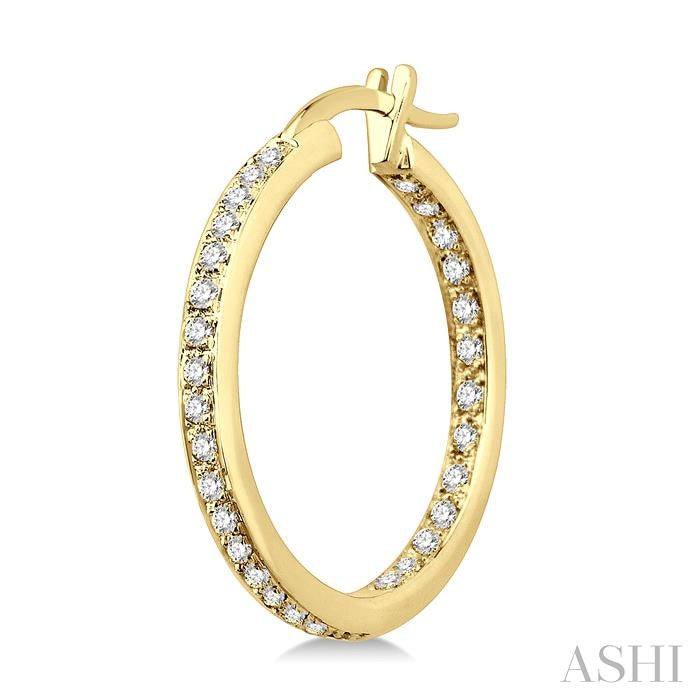 ASHI Inside-Out Diamond Hoop Earrings 63543PPFNERYG