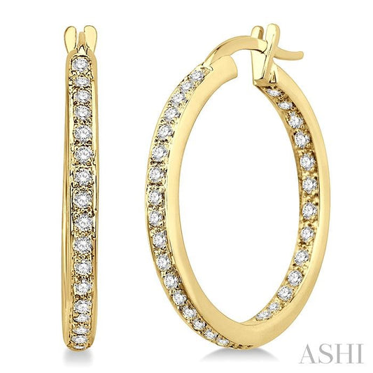 ASHI Inside-Out Diamond Hoop Earrings 63543PPFNERYG