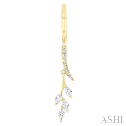 ASHI Leaf Diamond Fashion Earrings 635F3PPFGERYG