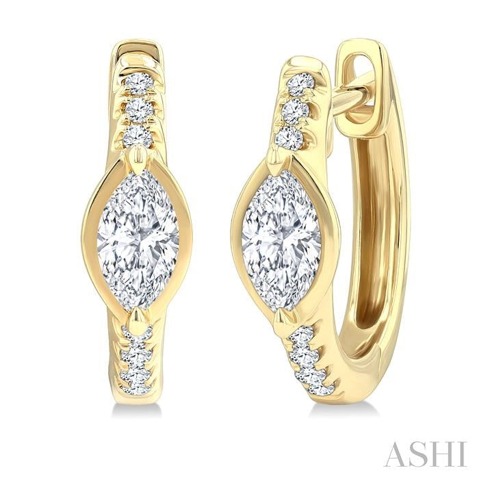 ASHI Marquise Shape Diamond Huggie Fashion Earrings 635G5PPFGERYG-MQ