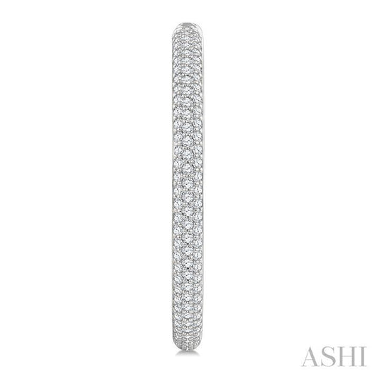 ASHI Pave Set Diamond Fashion Hoop Earrings 635J0PPFGERWG-1.50
