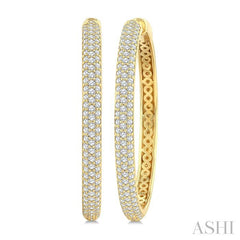 ASHI Pave Set Diamond Fashion Hoop Earrings 635J0PPFGERYG-1.50
