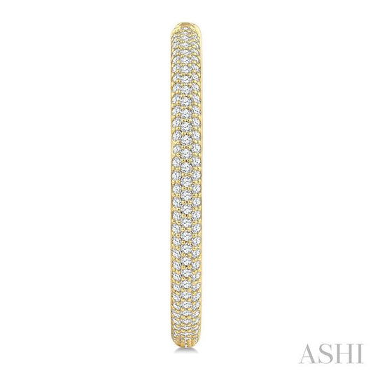 ASHI Pave Set Diamond Fashion Hoop Earrings 635J0PPFGERYG-1.50