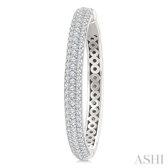 ASHI Pave Set Diamond Fashion Hoop Earrings 635J1PPFGERWG