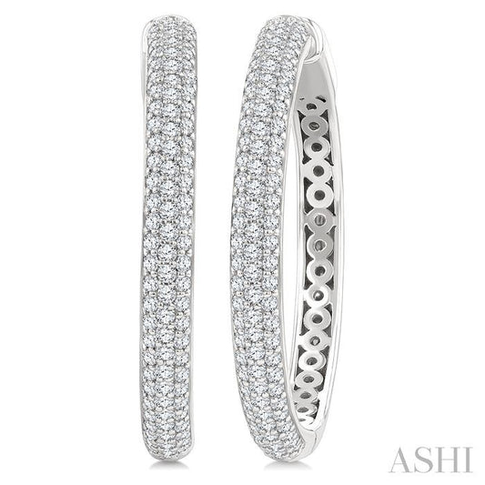 ASHI Pave Set Diamond Fashion Hoop Earrings 635J1PPFGERWG
