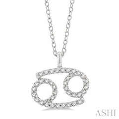 ASHI Cancer Zodiac Diamond Pendant 635Y8PPFSPDWG-CANC