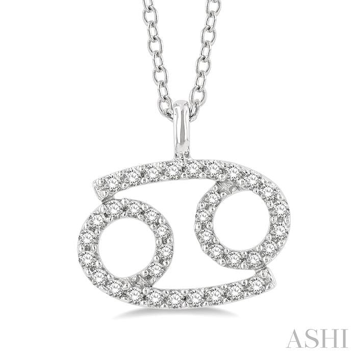 ASHI Cancer Zodiac Diamond Pendant 635Y8PPFSPDWG-CANC