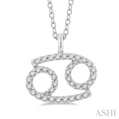 ASHI Cancer Zodiac Diamond Pendant 635Y8PPFSPDWG-CANC