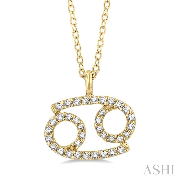 ASHI Cancer Zodiac Diamond Pendant 635Y8PPTSPDYG-CANC