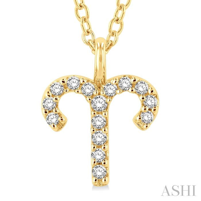 ASHI Aries Zodiac Diamond Pendant 635Y9PPFSPDYG-ARIE