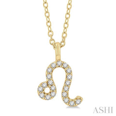 ASHI Leo Zodiac Diamond Pendant 635Y9PPFSPDYG-LEO
