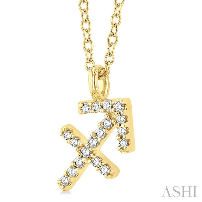 ASHI Sagittarius Zodiac Diamond Pendant 635Y9PPFSPDYG-SAGI