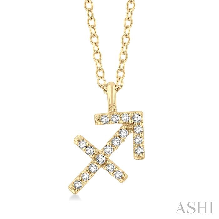 ASHI Sagittarius Zodiac Diamond Pendant 635Y9PPTSPDYG-SAGI