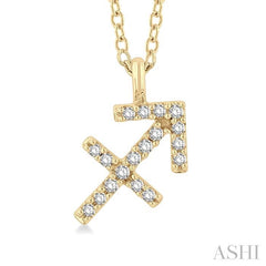 ASHI Sagittarius Zodiac Diamond Pendant 635Y9PPTSPDYG-SAGI