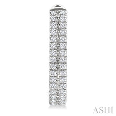 ASHI Double Row Diamond Hoop Earrings 636E7PPTSERWG