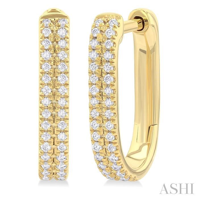 ASHI Double Row Diamond Hoop Earrings 636E7PPTSERYG
