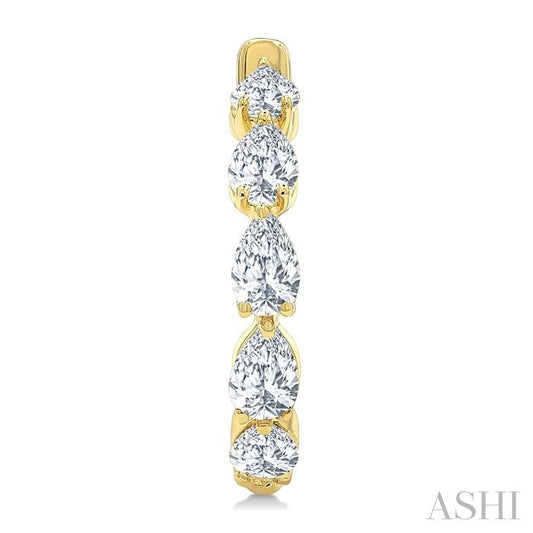ASHI Pear Shape Diamond Fashion Half Hoop Earrings 636J2PPFGERYG