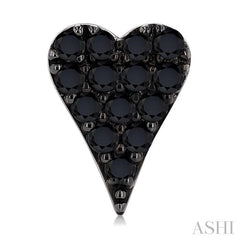 ASHI Heart Shape Black Diamond Fashion Earrings 636K3PPTKERWG