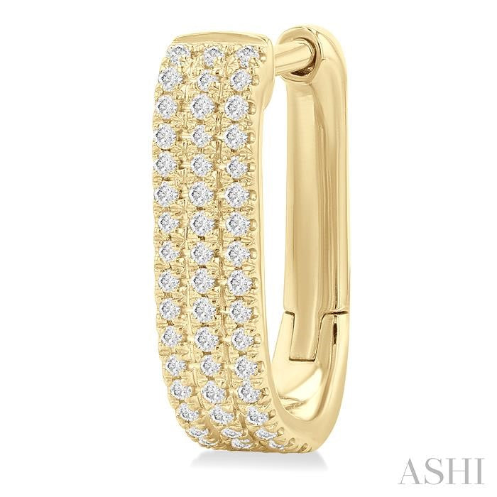 ASHI Three Row Diamond Hoop Earrings 637E5PPTSERYG