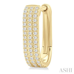 ASHI Three Row Diamond Hoop Earrings 637E5PPTSERYG