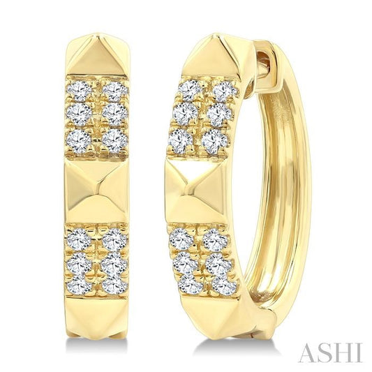 ASHI Pyramid Diamond Huggie Fashion Earrings 637J6PPTGERYG