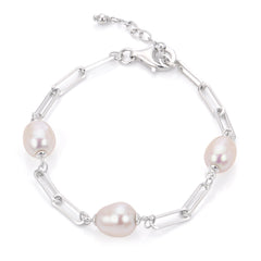 Imperial Partners Freshwater Pearl and Paperclip Chain Bracelet 638187/FW