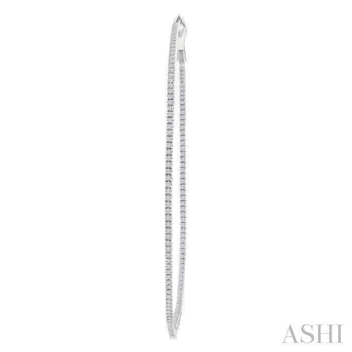 ASHI Inside-Out Diamond Skinny Hoop Earrings 638E0PPFGERWG-1.50