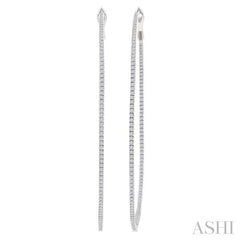 ASHI Inside-Out Diamond Skinny Hoop Earrings 638E0PPFGERWG-1.50