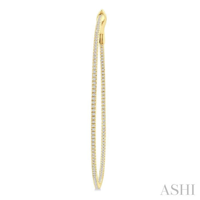 ASHI Inside-Out Diamond Skinny Hoop Earrings 638E1PPFGERYG