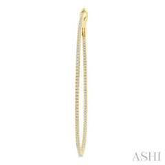 ASHI Inside-Out Diamond Skinny Hoop Earrings 638E1PPFGERYG